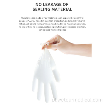 Jednorazowe bezpudrowe izolacyjne rękawice ochronne z PVC